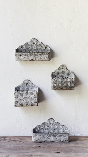 Rustic Wall hanging Boxes/planters with a Scalloped back detail