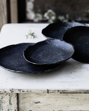 black footed rustic stoneware pottery bowls by clay beehive ceramic