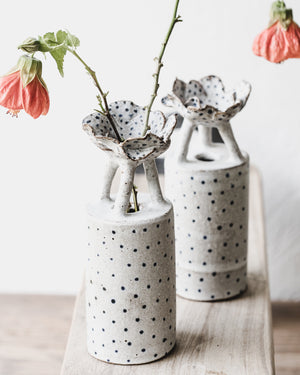 "Floating Fleur" rustic freckles vases