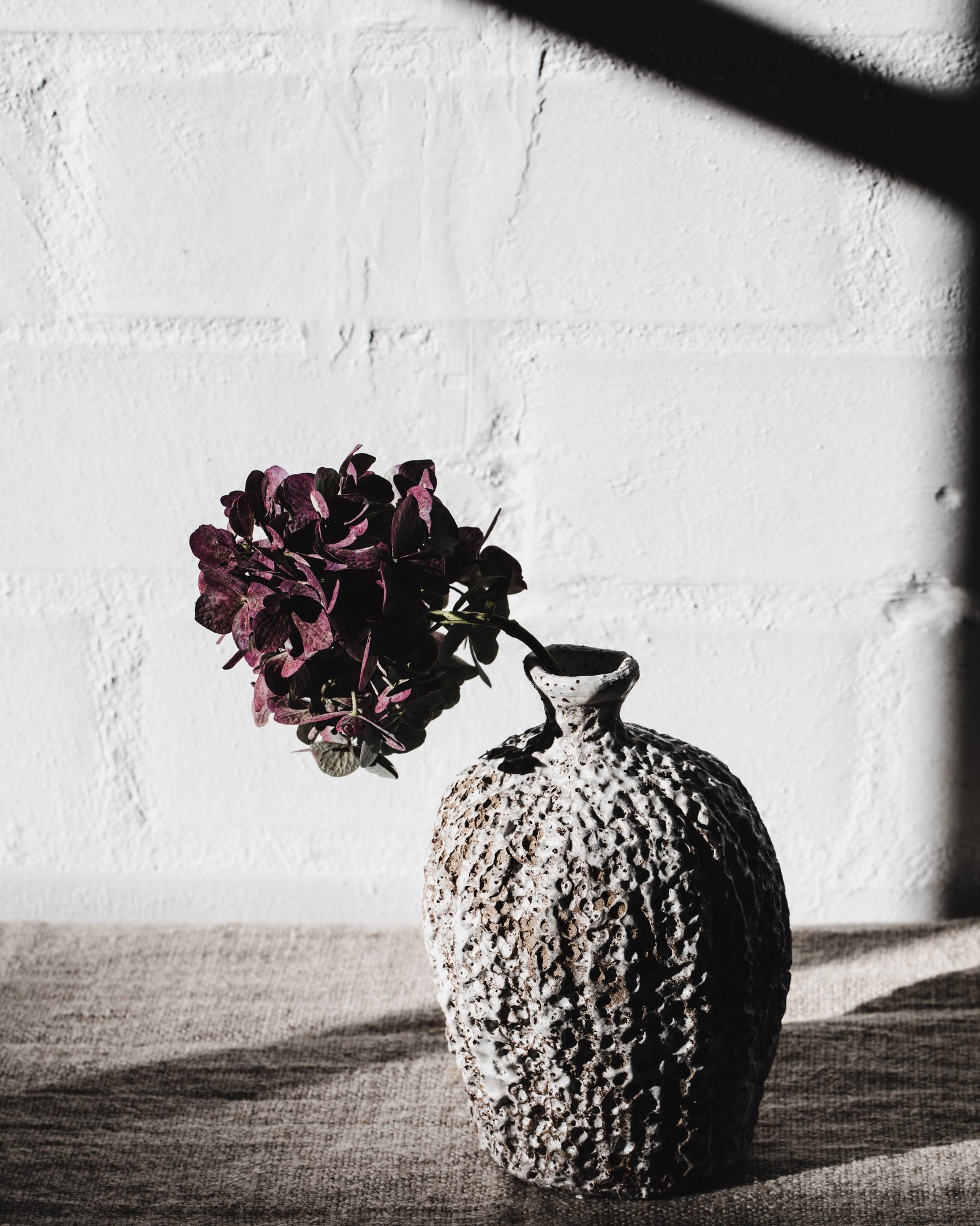 Rustic textured bud vase heavily textured handmade by Clay Beehive Ceramics