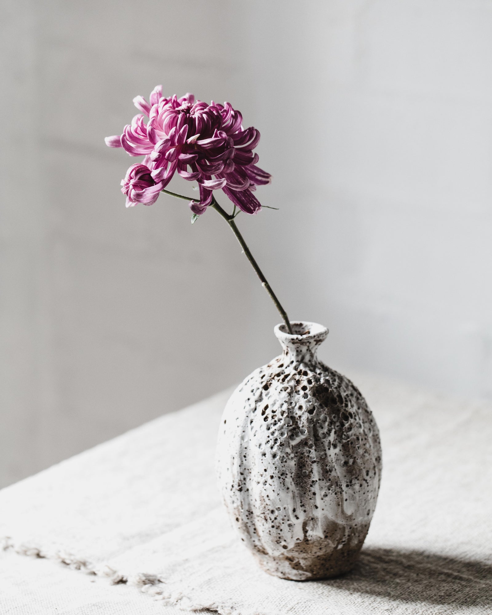 Rustic wabi sabi bud vase by Clay Beehive ceramics