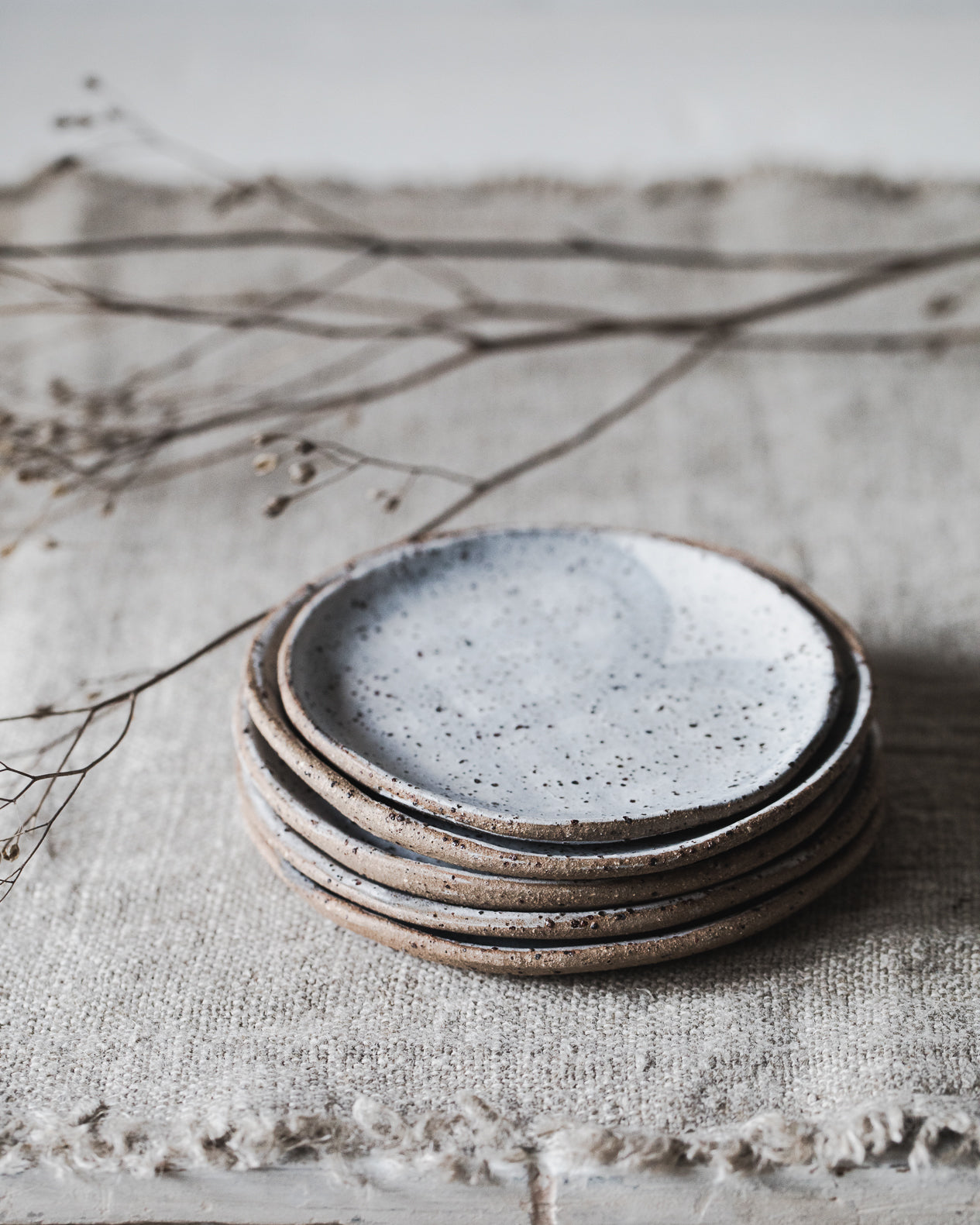 Heart patterned snack/cake/side plates handmade by clay beehive ceramics 