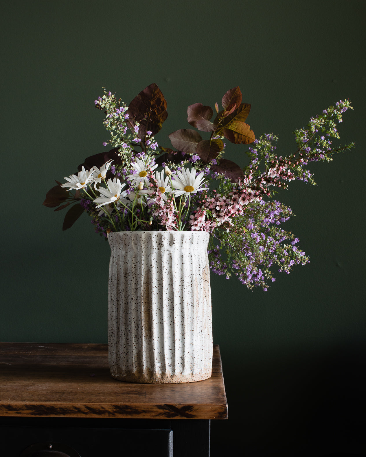 Extra Large Tall carved lines vessel
