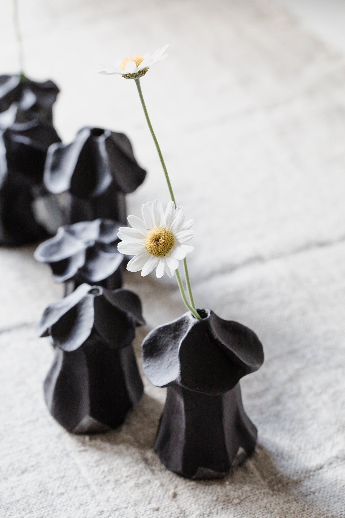Mini Rustic Black Flower Bud Vases