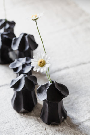 Mini Rustic Black Flower Bud Vases