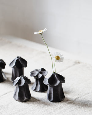 Mini Rustic Black Flower Bud Vases