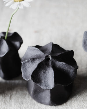 Mini Rustic Black Flower Bud Vases