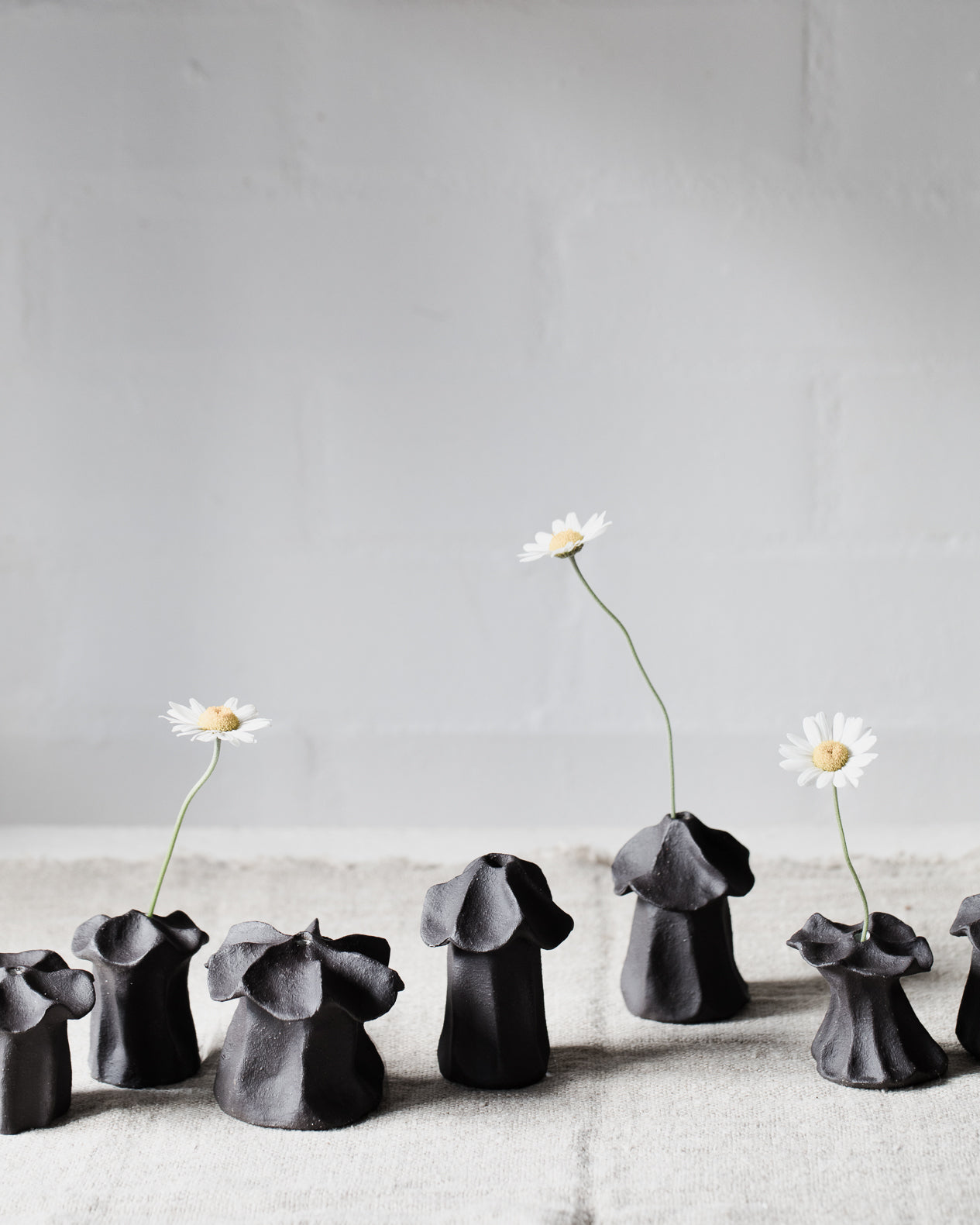 Mini Rustic Black Flower Bud Vases