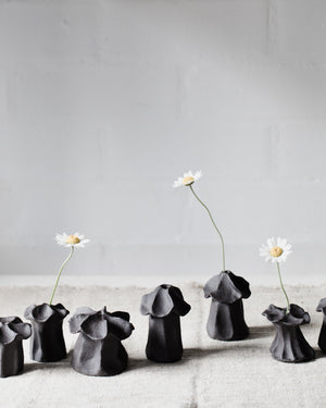 Mini Rustic Black Flower Bud Vases