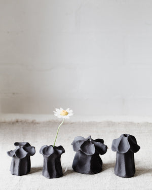 Mini Rustic Black Flower Bud Vases