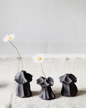 Mini Rustic Black Flower Bud Vases