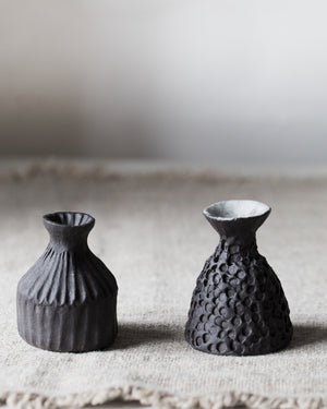 Mini Rustic Black Bud Vases (sold as a pair)