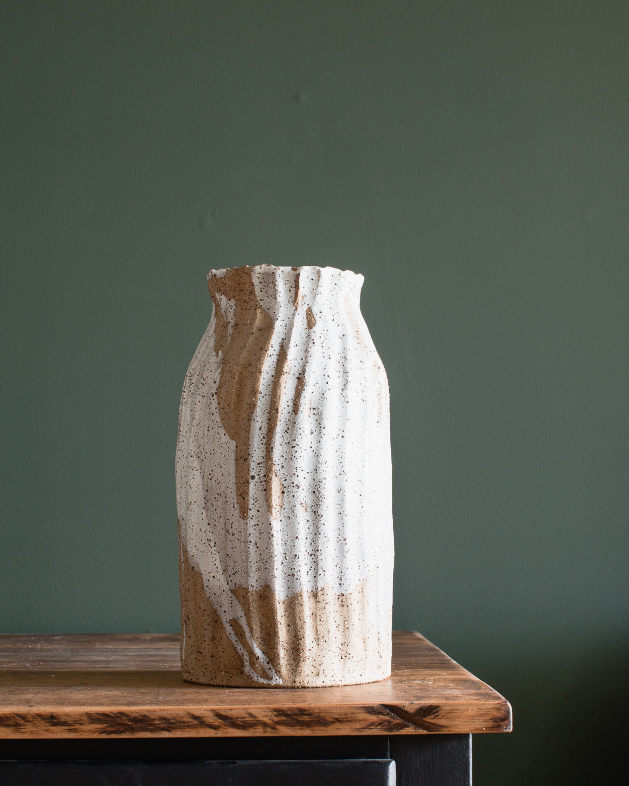 Extra Large Tall Fluted Vessel