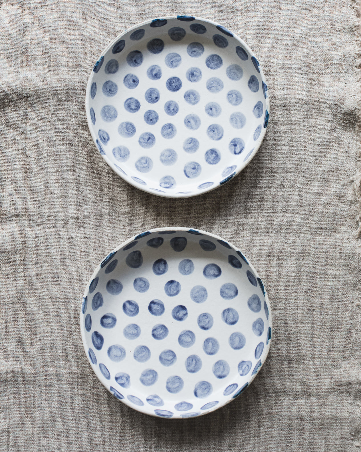 Large Sized Polka Dot Plates with high Rims