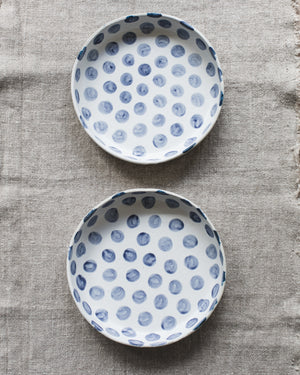 Large Sized Polka Dot Plates with high Rims