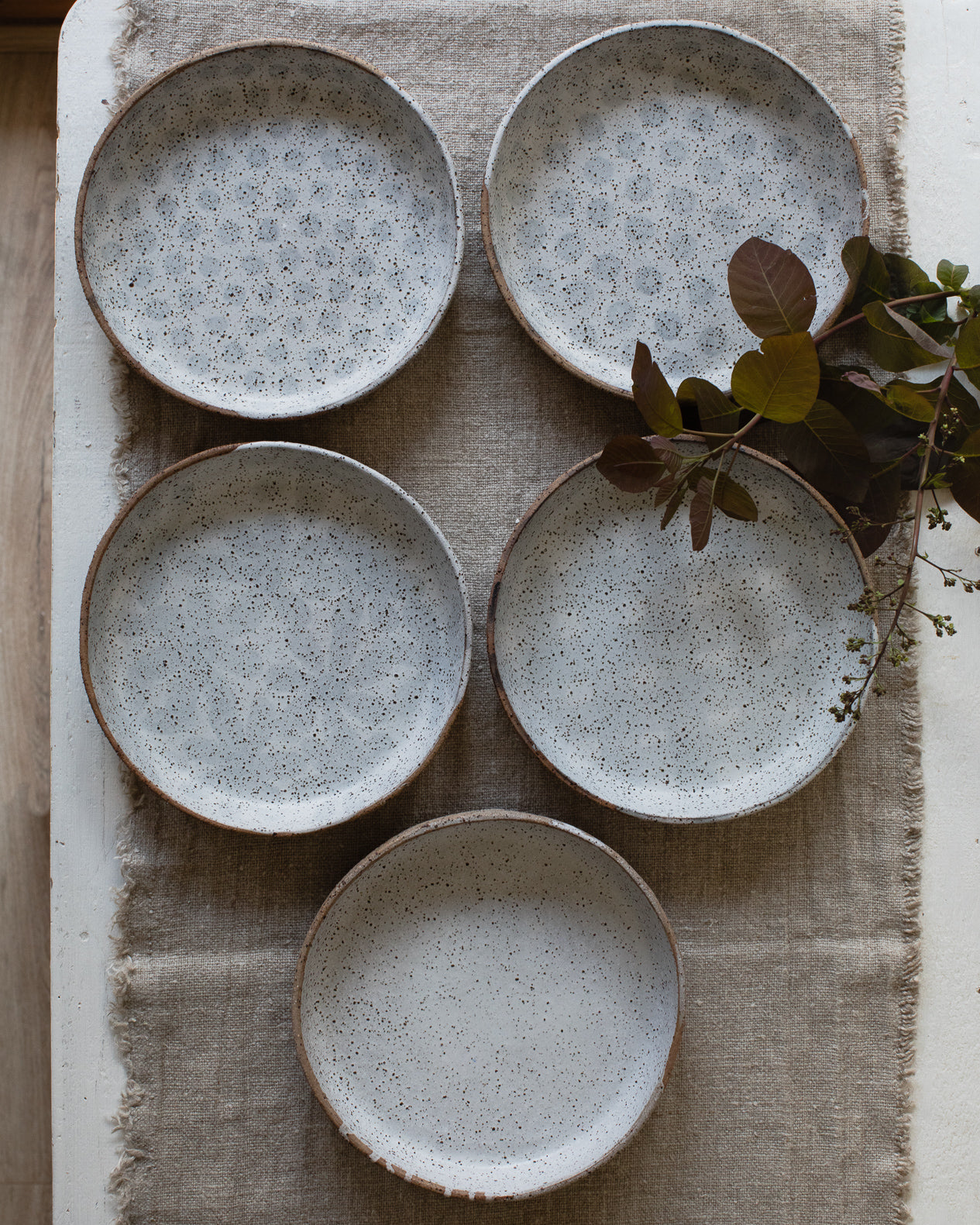 Large Sized Gritty Rustic Plates with high Rims