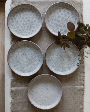 Large Sized Gritty Rustic Plates with high Rims