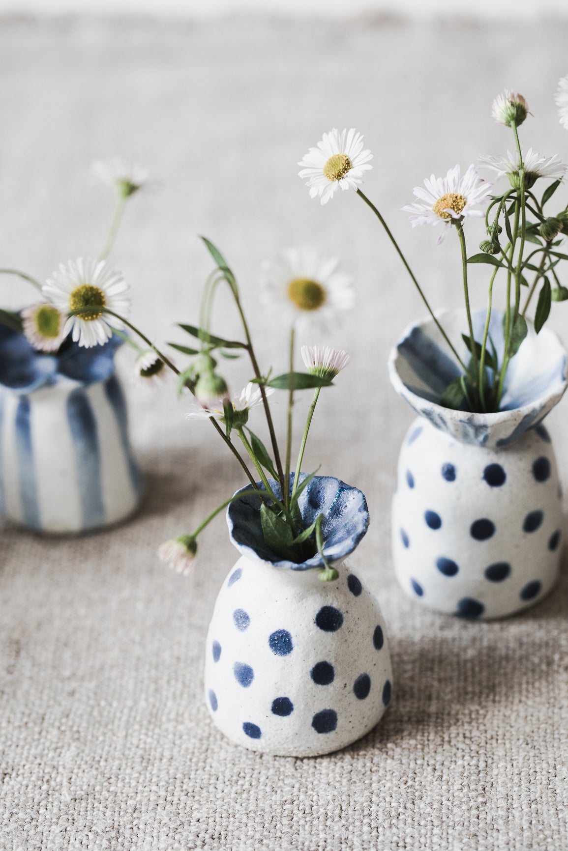 Mini Blue and White Flower Bud Vases