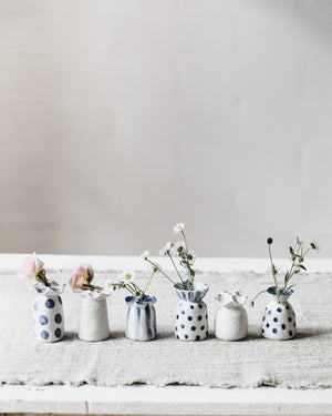 Mini Blue and White Flower Bud Vases