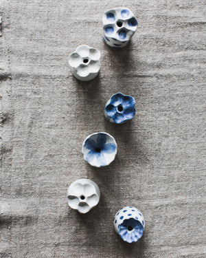 Mini Blue and White Flower Bud Vases