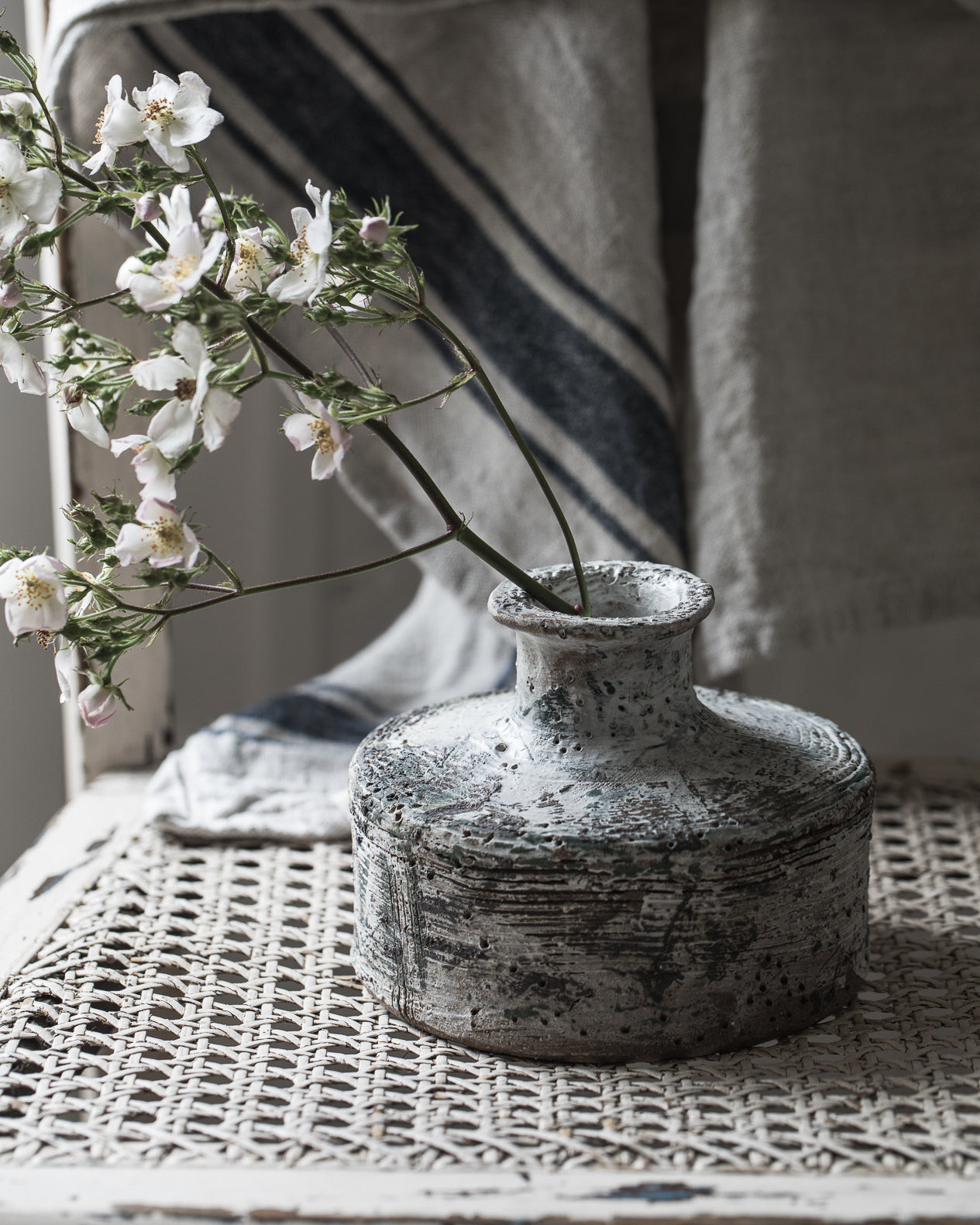 Rustic gritty handmade textured vase by clay beehive ceramics