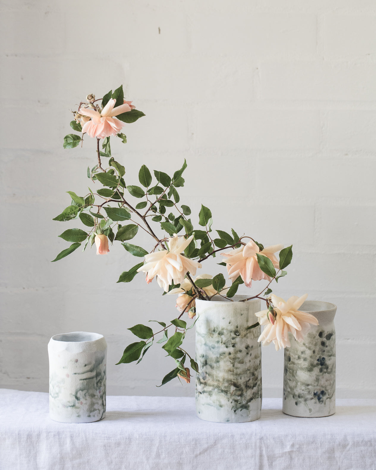 Water-colour effect vases handmade by clay beehive ceramics