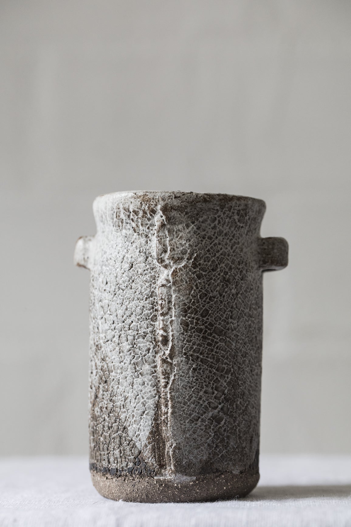 crackled effect handled rustic bud vases by clay beehive ceramics