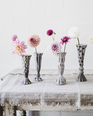 Rustic pedestal bud / posy vases handmade by clay beehive ceramics