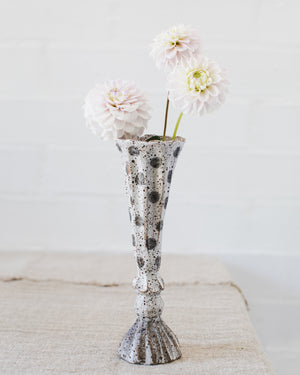 Rustic pedestal bud / posy vase handmade by clay beehive ceramics