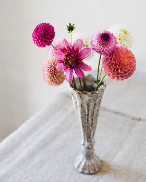 Rustic pedestal bud / posy vase handmade by clay beehive ceramics