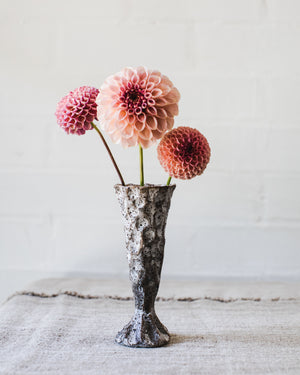 Rustic pedestal bud / posy vases handmade by clay beehive ceramics