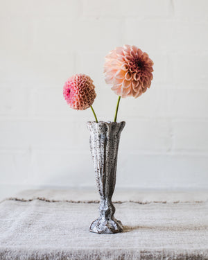 Rustic pedestal bud / posy vase handmade by clay beehive ceramics