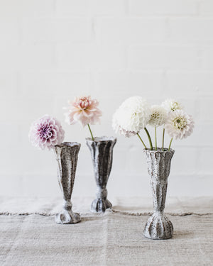 Rustic pedestal bud / posy vase handmade by clay beehive ceramics