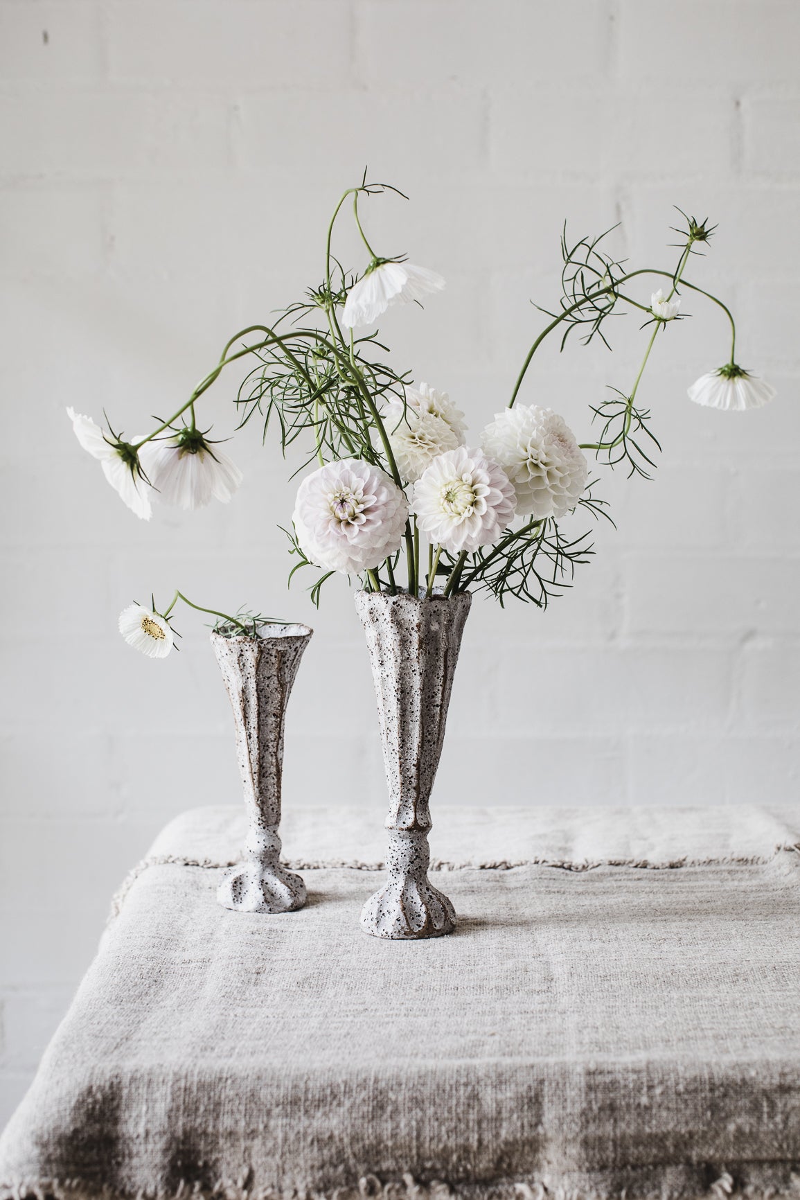 Rustic pedestal bud / posy vases handmade by clay beehive ceramics