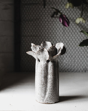 Rustic white floating petal vases handcrafted by clay beehive ceramics