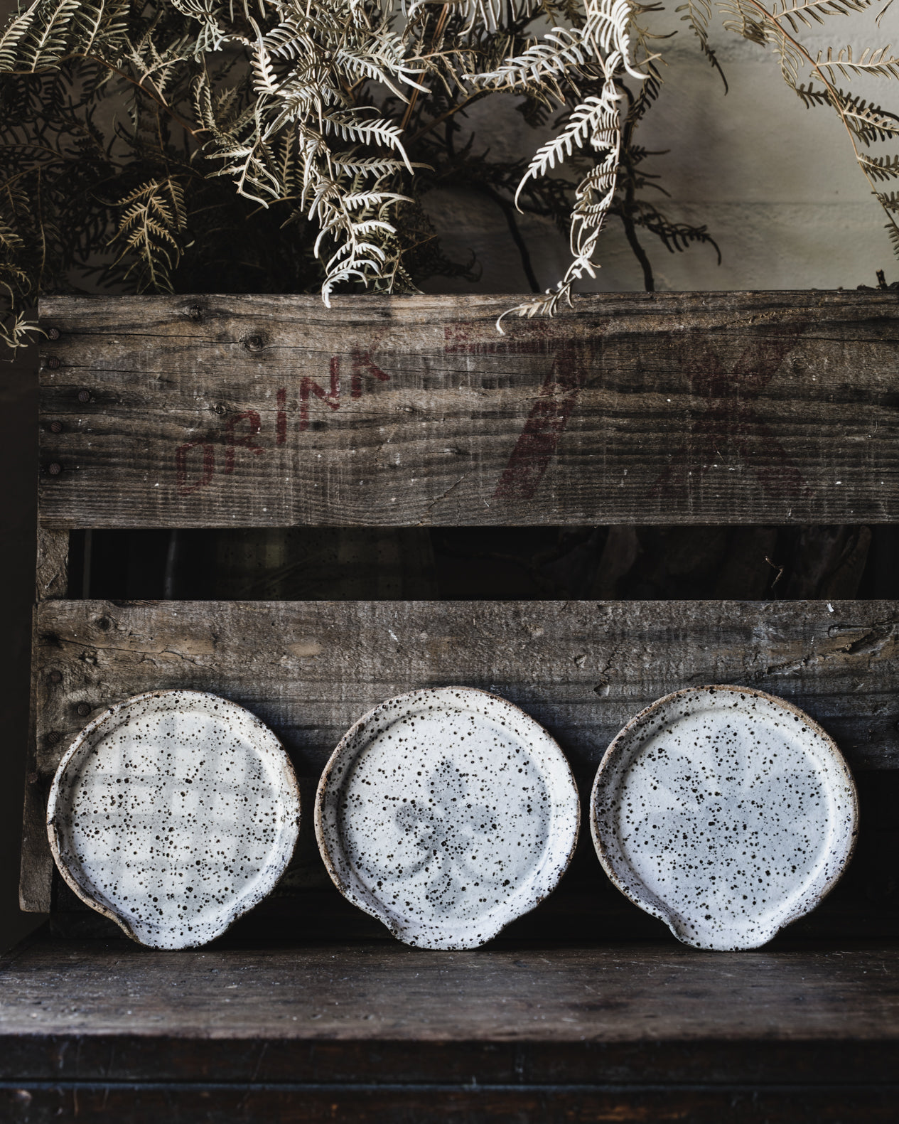 Rustic ceramic speckled spoon rest by Clay Beehive