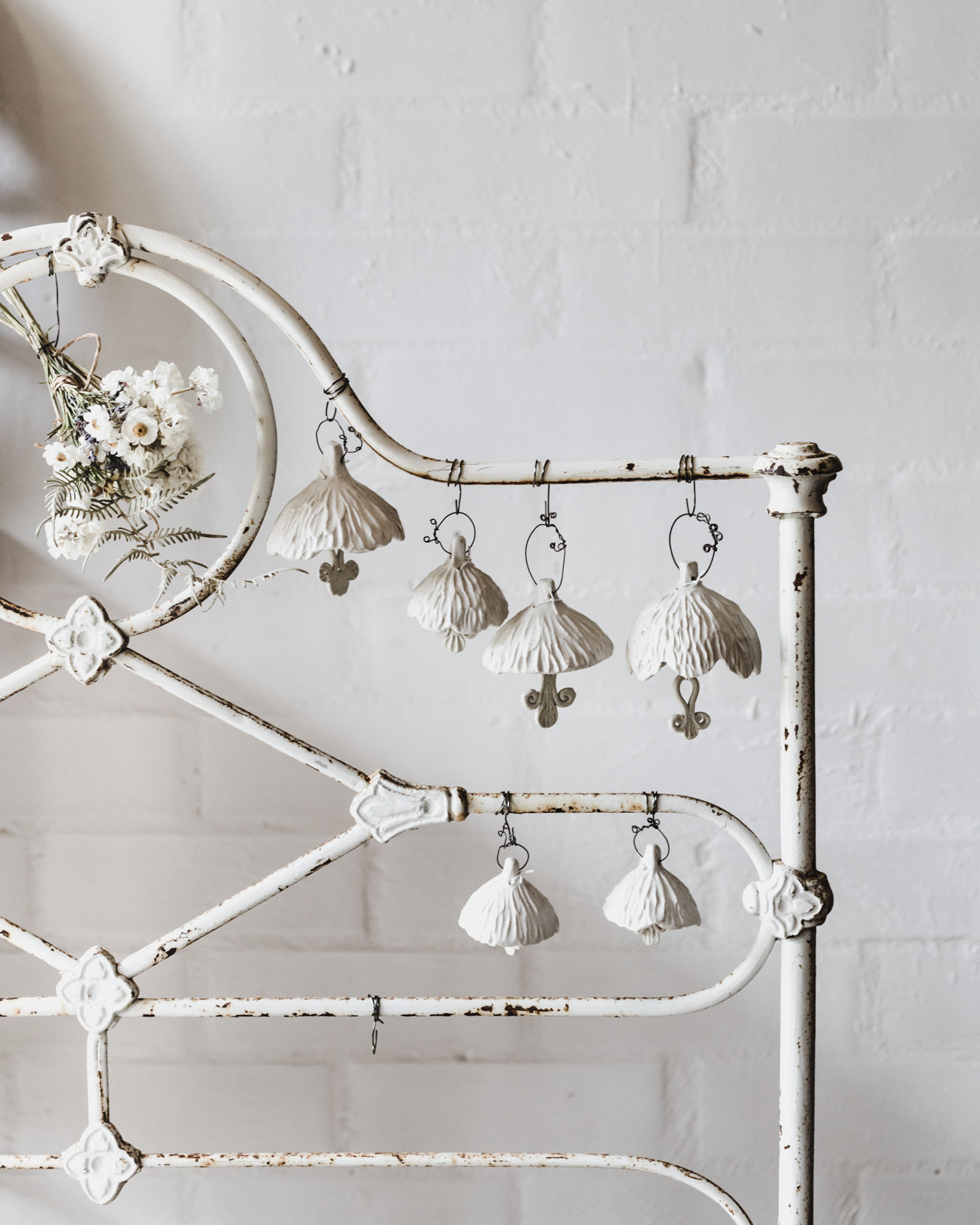 Ceramic flower bells hand crafted by clay beehive ceramics