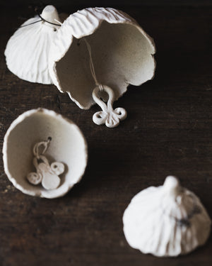 Ceramic flower bells hand crafted by clay beehive ceramics