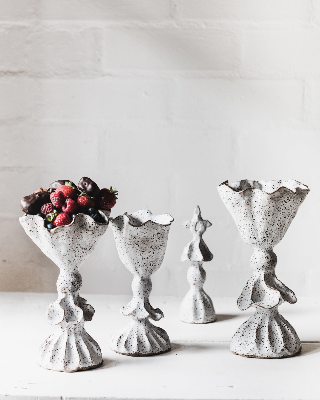 Speckled Pedestal vases