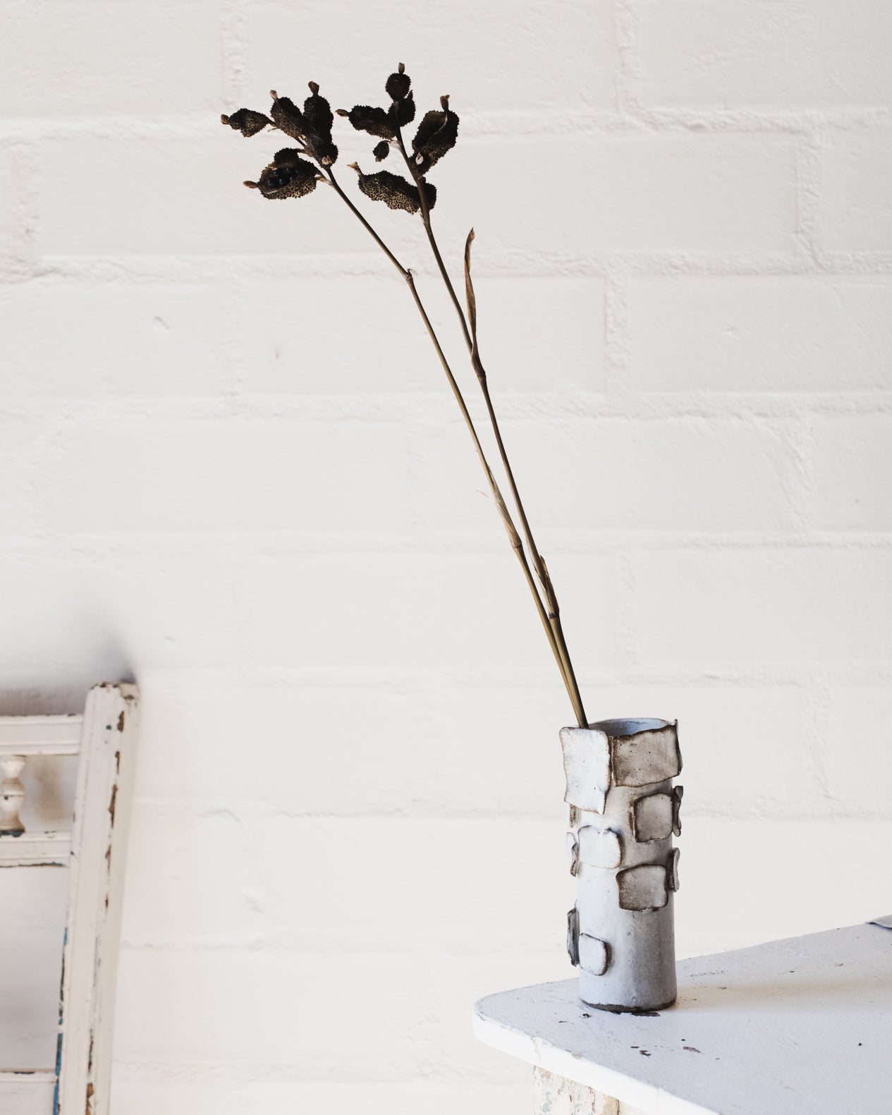 Textural ceramic vase handmade by clay beehive ceramics