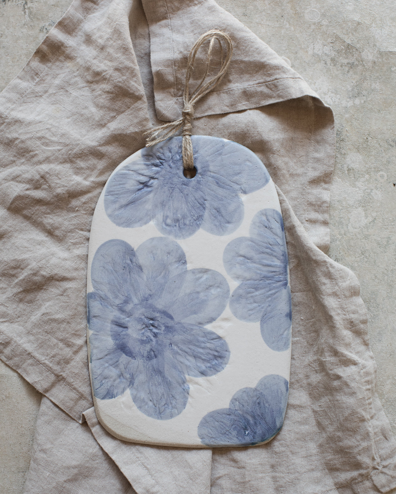 Large Daisy Blue Daisy Flowers Cheeseboards by clay beehive ceramics