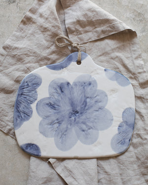 Large Daisy Blue Daisy Flowers Cheeseboards by clay beehive ceramics
