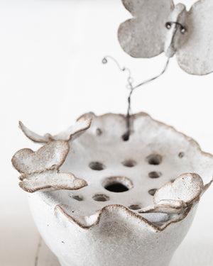 Rustic Floating wired kenzan flower vases handmade by clay beehive ceramics