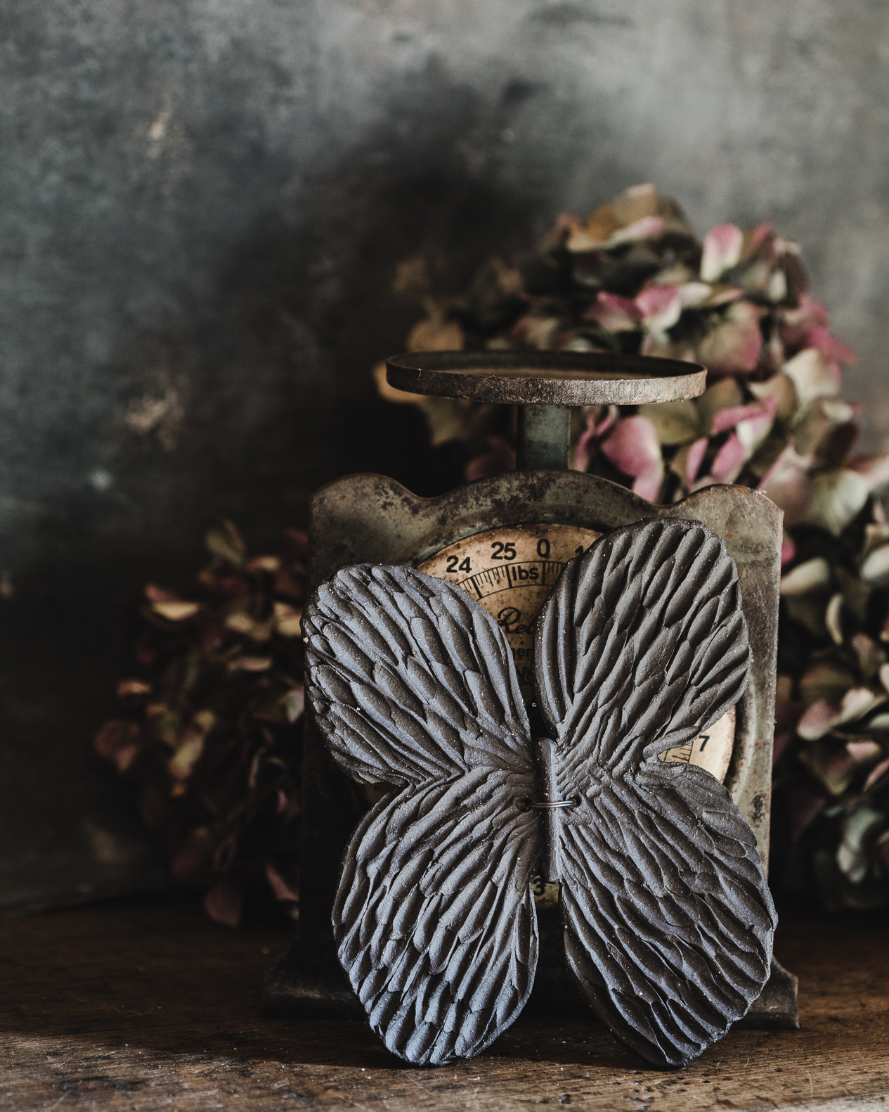 Large noir black butterfly carved wall art handcrafted by clay beehive ceramics