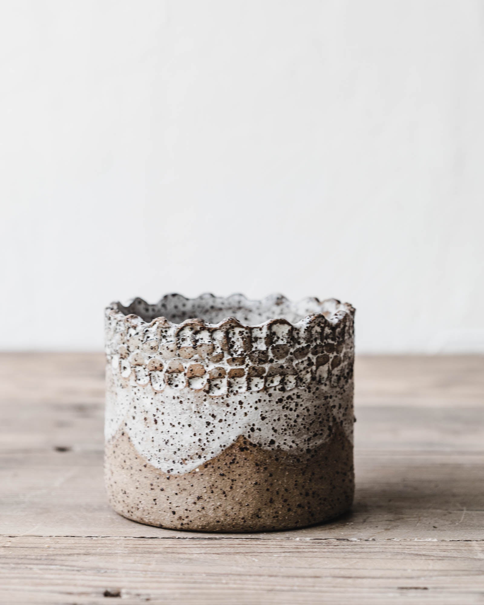 Handmade ceramic rustic speckled planter pots handmade by clay beehive ceramics