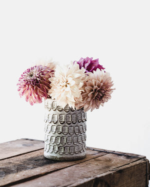 rustic textured vases in white matte finish perfect size for holding posies of handpicked flowers by clay beehive ceramics
