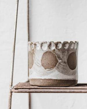 Handmade rustic ceramic planters with textured surfaces by Clay Beehive Ceramics