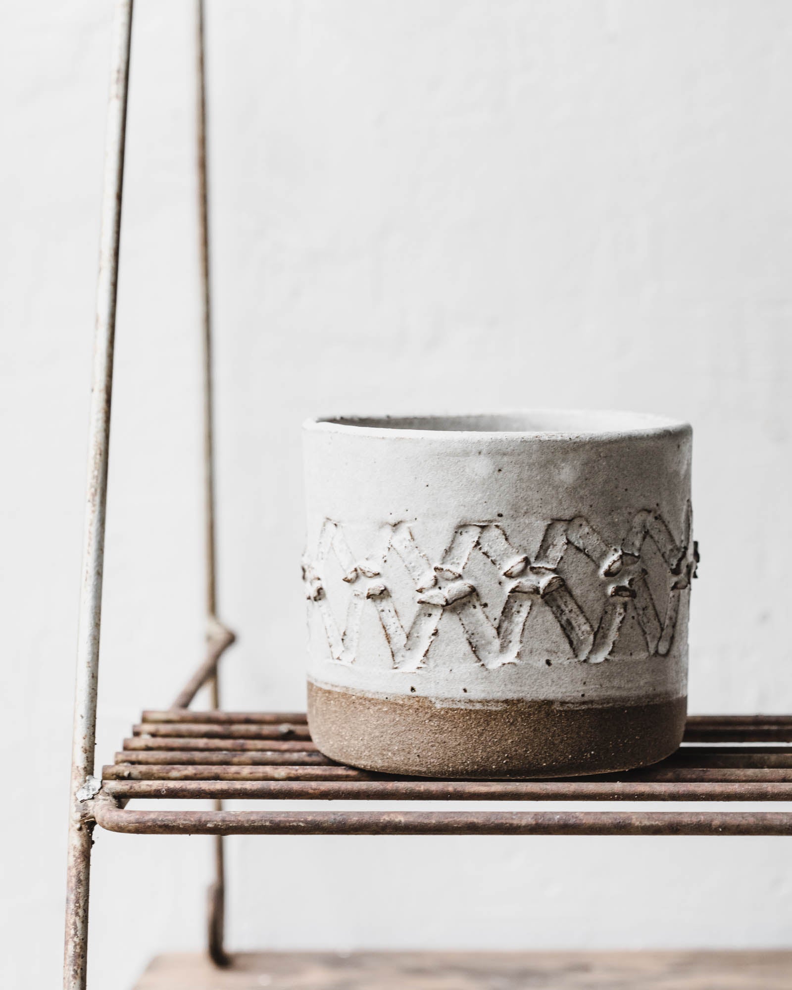 Handmade rustic ceramic planters with textured surfaces by Clay Beehive Ceramics