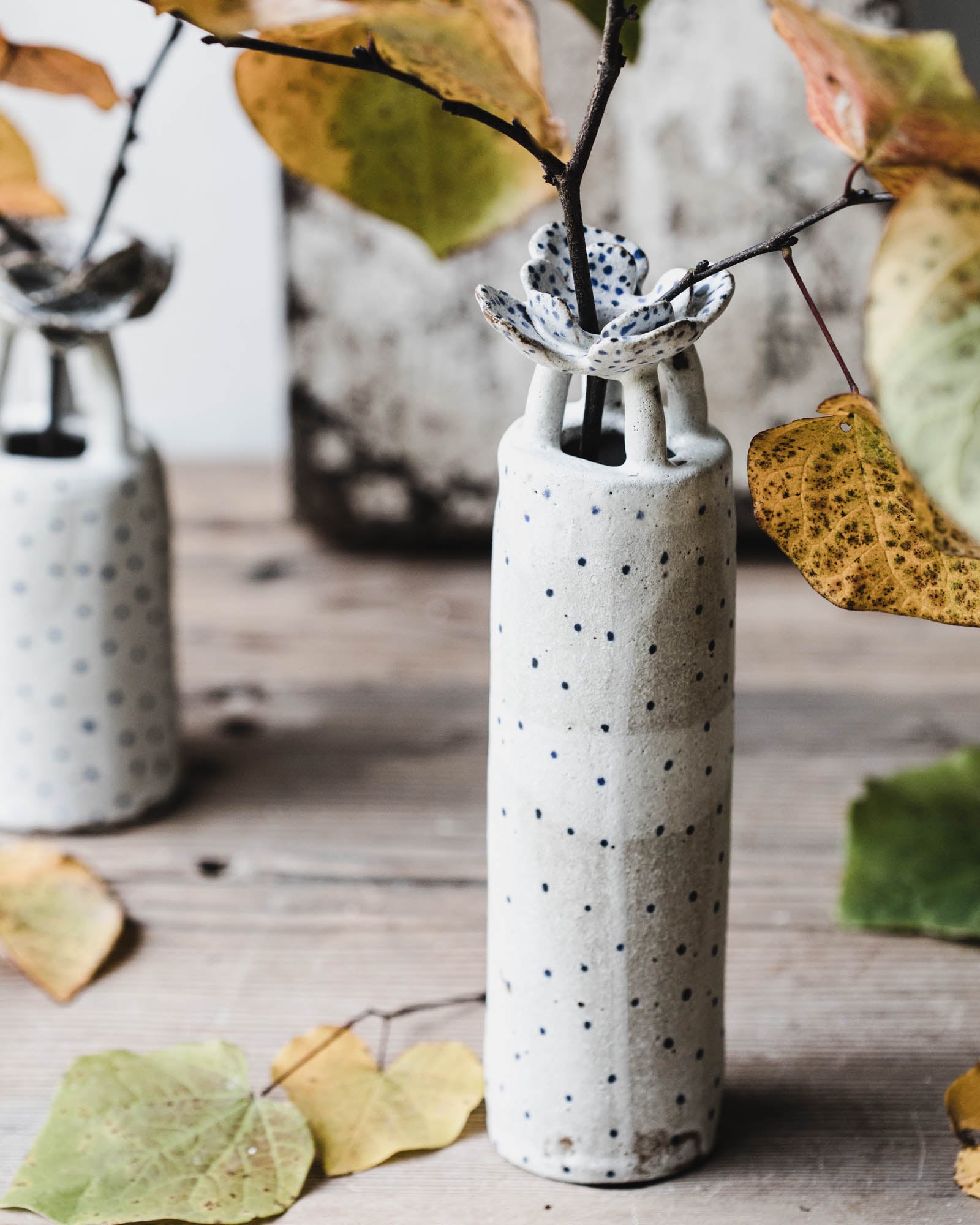 handmade rustic flower bud vases by clay beehive ceramics