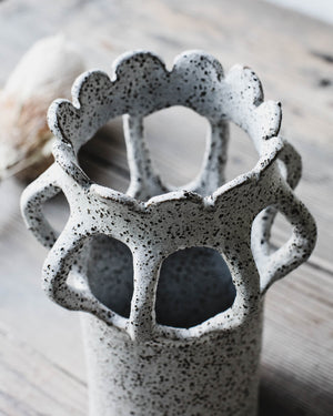 Large poppy pod ceramic vase sculptural vessel handmade by clay beehive ceramics